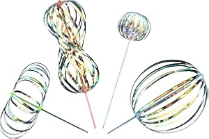 SENSORY4U Rainbow Twirler Stick - 4 Pack - Magic Party Bubble Wand - Spin Twirl Swirl and Dazzle - Fun Addicting Party Favor