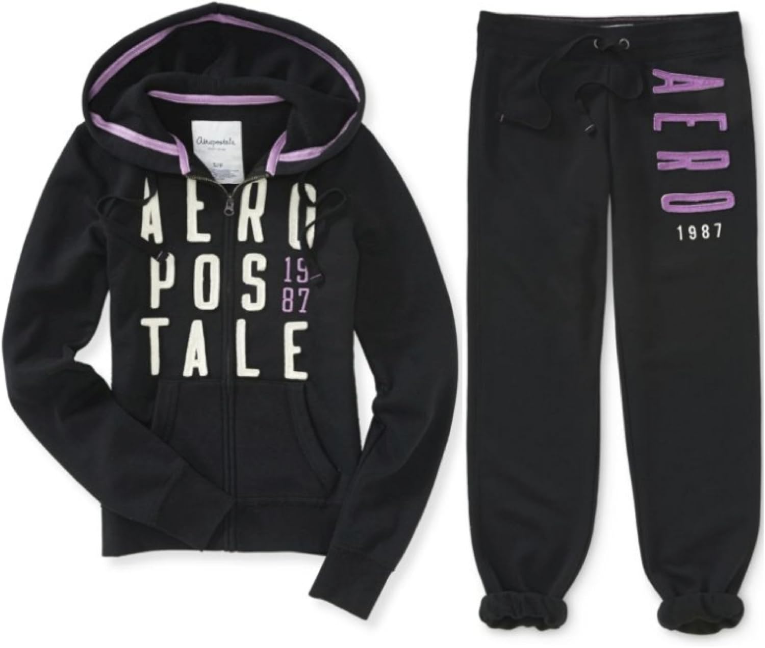 Aeropostale Women's Hoodie and Sweat Pants Set Aero Logo Jogging Suit