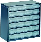Raaco Casiers a Tiroirs C6-24 Drawer Cabinet 24 Drawers Blue Steel Wall Mount view 1