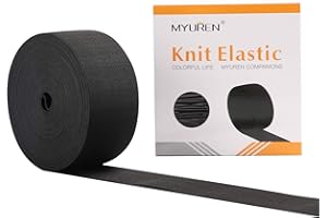 MYUREN 2 Inch by 10 Yard Black Heavy Stretch High Elasticity Elastic Spool Knit Elastic Bands for Sewing