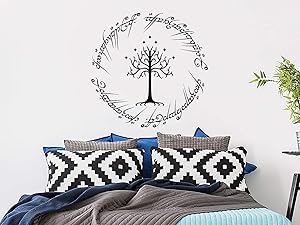 Lord of the Rings Wall Decal. Hobbit Vinyl Stickers. Tree Of Gondor Wall Decor. Lord of the Rings Nursery Bedroom Decor NS1147