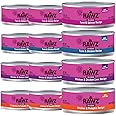 Rawz Natural Premium Canned Cat Wet Food Shredded -12 Pack Cans Variety Bundle -4 Flavors - (Tuna & Salmon, Chicken Liver, Tuna & Chicken, Chicken& Pumpkin) (5.5 oz Can Lid)