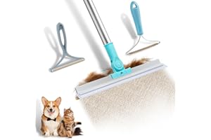 FANCYMOUSE Carpet Rake for Pet Hair Removal(3 Pack), Dog Cat Fur Remover Rubber Scraper Broom, Lint Remover Cleaner Tools, Reusable Pet Hair Remover, 52.7” Adjustable Carpet Rake for Rug, Mat, Couch, Furniture