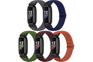 Bcuckood Compatible with Fitbit Inspire 3/Inpsire 2/Inspire/Inpsire HR/Ace 2/Ace 3 Bands, Elastic Adjustable Replacement Wristband Women Men Kids Stretchy Soft Sport Nylon Loop Straps