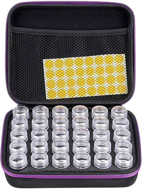 Sumnacon 30 botellas de almacenamiento de pintura de diamante caja de