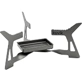 Kuvik Micro Titanium Solid Fuel Stove - Ultralight and Compact | Extremely Light, Corrosion Resistant, Easy Setup, Folding Arms, Burns Solid Fuel Tablets, Carrying Case Included