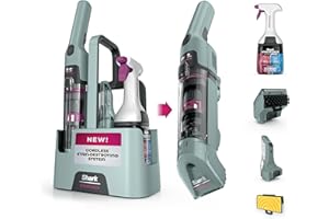 Shark StainForce Cordless Handheld Carpet Cleaner – Ultra-Powerful Suction, 30X Stain-Fighting Spray, Odour Removal, for Carp