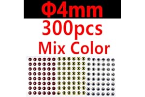 wifreo 300PCS 3D Bionic Fish Eyes Fly Tying Material Lure Eyes 2mm 3mm 4mm 5mm 6mm 7mm 8mm 9mm 10mm