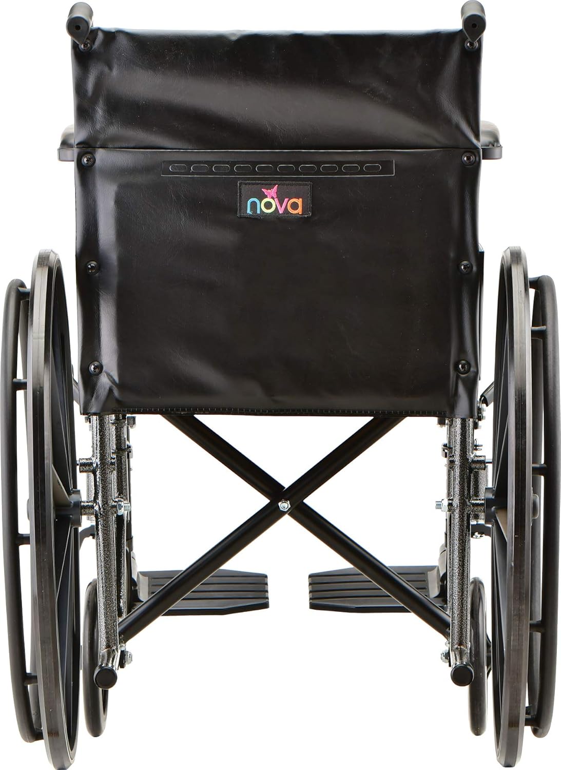 NOVA 18" Steel Wheelchair with Fixed Arms & Footrests: Health & Personal Care