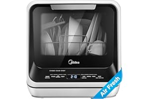 Midea MDC17P0ABB Portable Countertop Mini 1.32Gal Built-in Water Tank, No Hookup Needed, 6 Programs,...