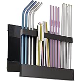 Straw Organizer Magnetic Mounting Steel Material - Magnetic and Strong Adhesive, Cabinet Straw Holder Organizer, Space Saving Kitchen Accessories For Kitchen, Fridge, Cabinet, Office, Rv