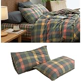 VM VOUGEMARKET 3 Pieces Stripes Duvet Cover Set+2 Matching Pillowcases