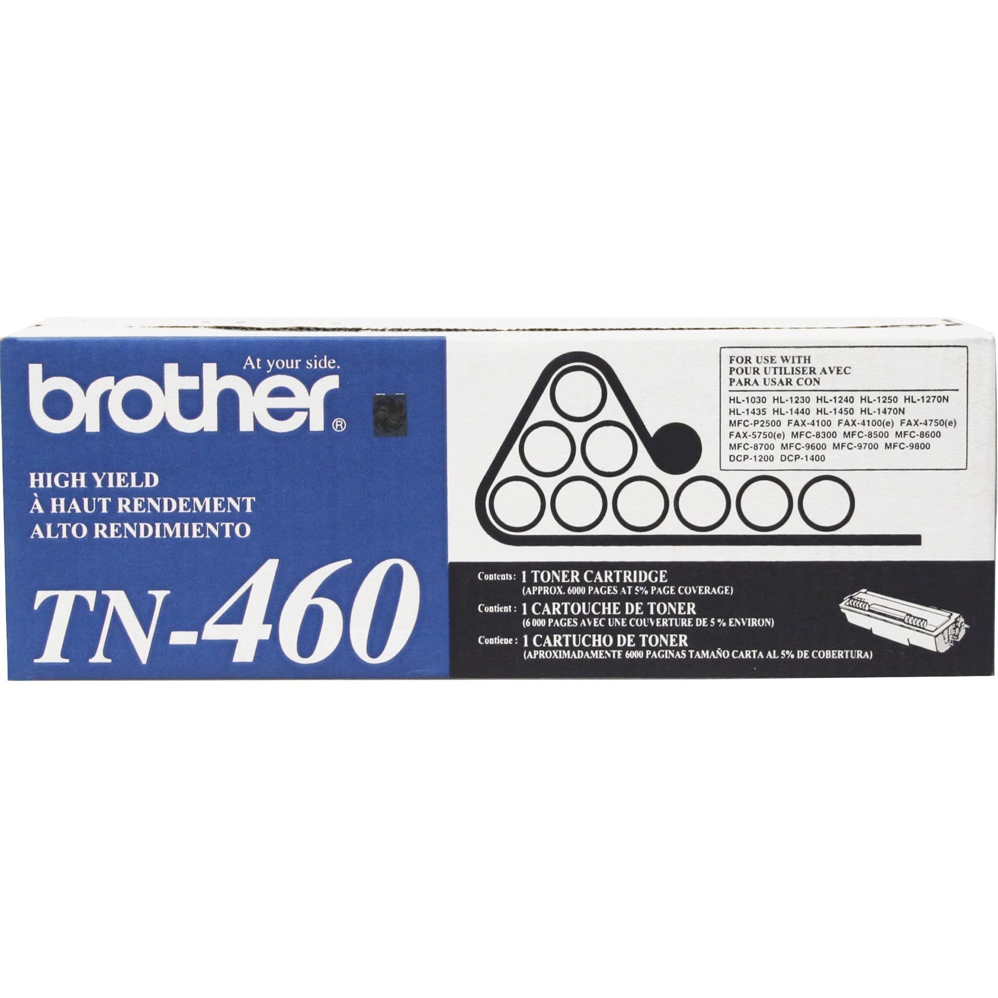 Brother TN-460 DCP-1200 1400 FAX-4750 5750 8350 HL-1030 P2500 MFC-8300 8500 Toner -Cartridge (Black) in Retail Packaging
