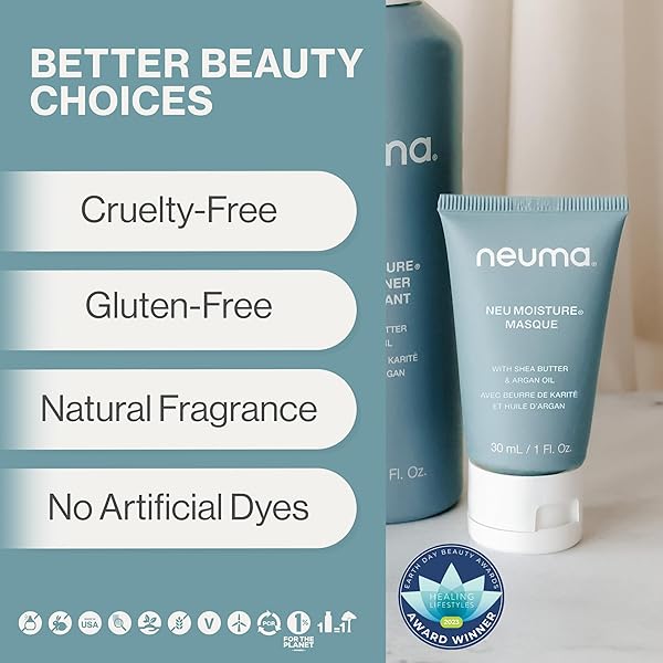 NEUMA NEU MOISTURE MASQUE 1 FL. OZ. TRAVEL SIZE DEEP MOISTURE HAIR MASK – HYDRATES, PROTECTS, SOFTENS, CONDITIONS, IDEAL FOR DRY/CHEMICALLY-TREATED HAIR, LAVENDER, MANDARIN & VANILLA SCENT
