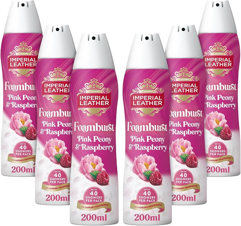 Imperial Leather Pink Peony Raspberry Foamburst Gel to Foam Body Wash 6x200ml