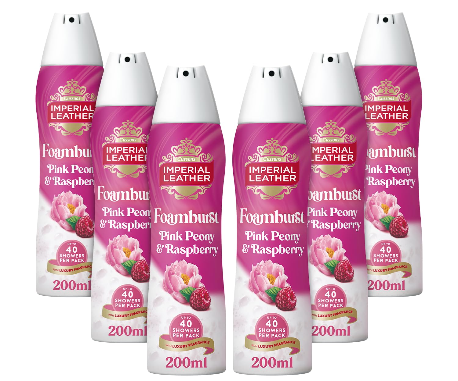 Imperial Leather Foamburst Nourishing Shower Gel, Lychee & Lotus Flower Body Wash, Luxurious Foam Lather, Gentle Skin Care, Bulk Buy, Pack of 6 x 200ml