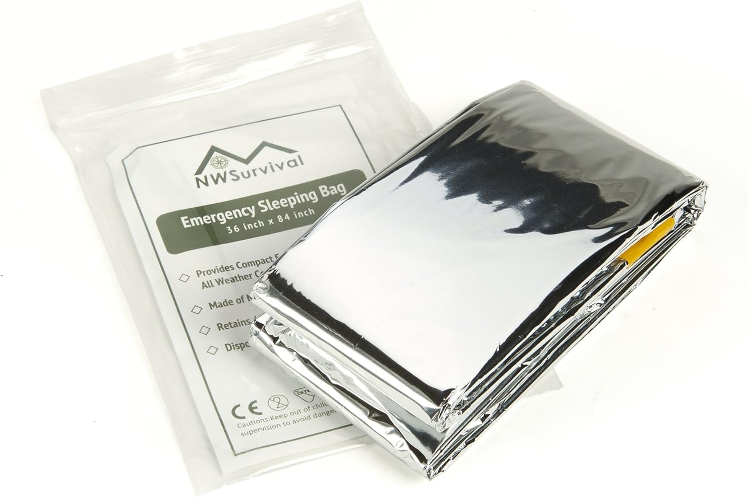 Amazoncom Equipped Outdoors Emergency Mylar Sleeping Bag 84 X 36 Emergency Blanket 5 Sports Outdoors