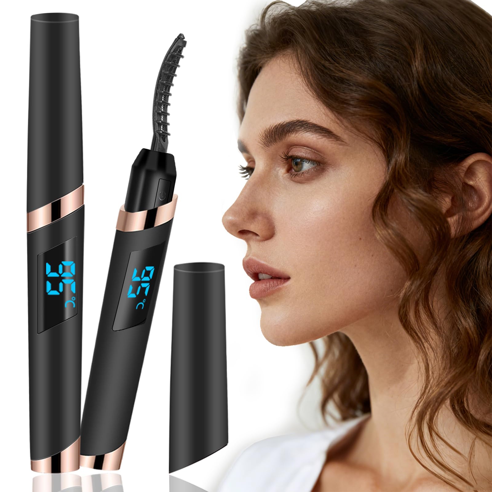 Photo 1 of Heated Eyelash Curler - Eyelash Curlers Heated 4 Temperature Modes| Rechargeable Electric Eyelash Curler Pro| Heated Lash Curler for Women Heat up in 8s Anti-Burn Design (Black-3)