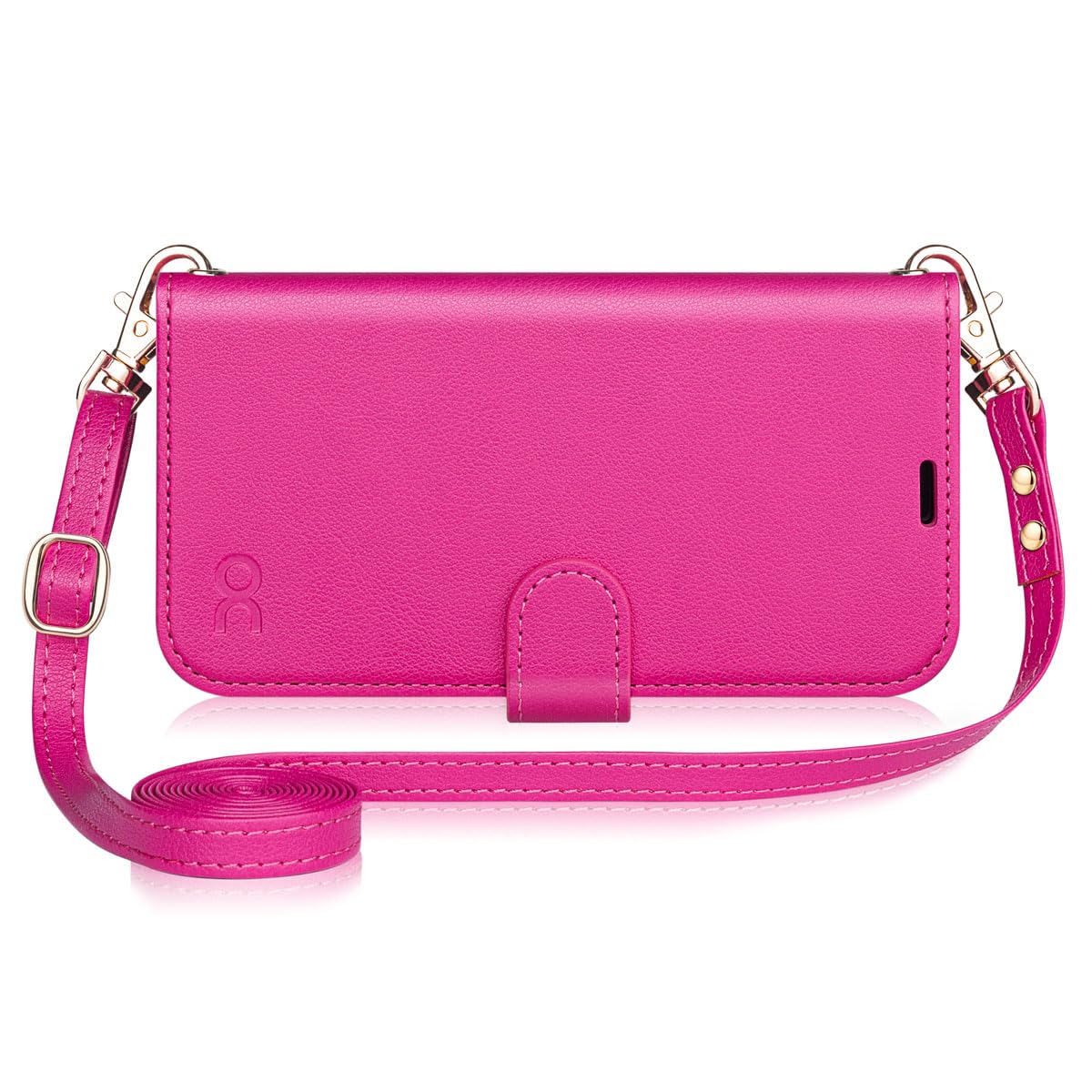 OCASE for iPhone 16 Plus Case with Strap, Adjustable and Detachable Crossbody Lanyard PU Leather Wallet Case with RFID Blocking, Card Holders, Kickstand, Shockproof Flip Cover, Rose