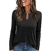 Long Sleeve Shirts for Women Crew Neck Women Long Sleeve Tops Casual Fall Tops Trendy Cute T Shirts Outfits Clothes