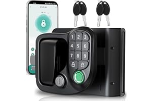 Wodli Upgraded RV Door Lock Replacement, 4-in-1 RV Lock Keyless Entry with Bluetooth, Fingerprint, Passwords, Keys for Camper Trailer Cargo, All Metal RV Door Latch, Opening Size 3.75"x2.75"x1.5"