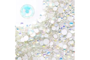 Meibite F White Flatback Rhinestones, Glass Rhinestones for Nail Art and Craft, Glue Fix, Loose Crystal Gemstones(F White, SS16, 1440pcs, 3.8-4.0mm)