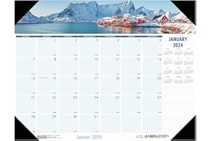 House of Doolittle 2024 Monthly Desk Pad Calendar, Earthscapes Coastlines, 22 x 17 Inches, January - December (HOD178-24)