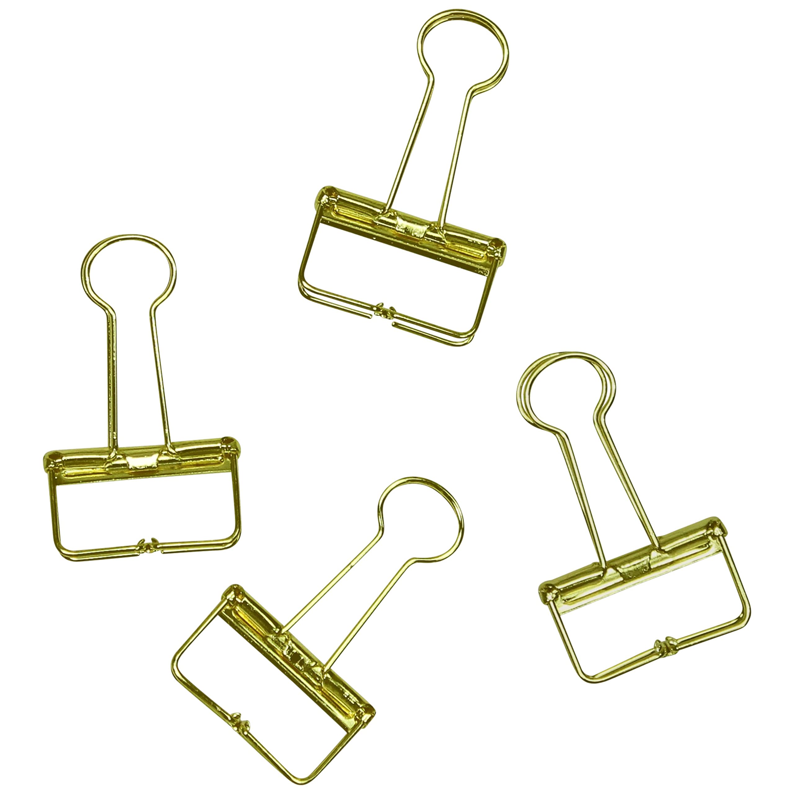 Papierdrachen 4 Golden Metal Foldback Clips - Paper Clips for Bullet Journals and Notebooks - Gold Motif - Set of 6