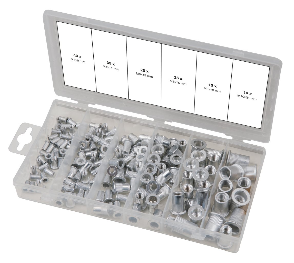 SK Hand Tool KS Tools 9700620 Assortment of Threaded Rivets, Aluminium