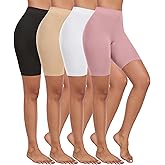 Okimay 4 Pack Slip Shorts for Under Dress Women Seamless Boyshorts Panties Anti Chafing Shorts
