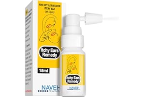 NAVEH PHARMA® Itchy Ears Remedy Ear Cleaning and Itch Relief | Treats All Causes of Ear Itchiness | Jet Spray for Eczema Treatment & Clogged Ear Relief | Ear Wax Removal & Ear Drops Wash (0.5 Fl Oz)
