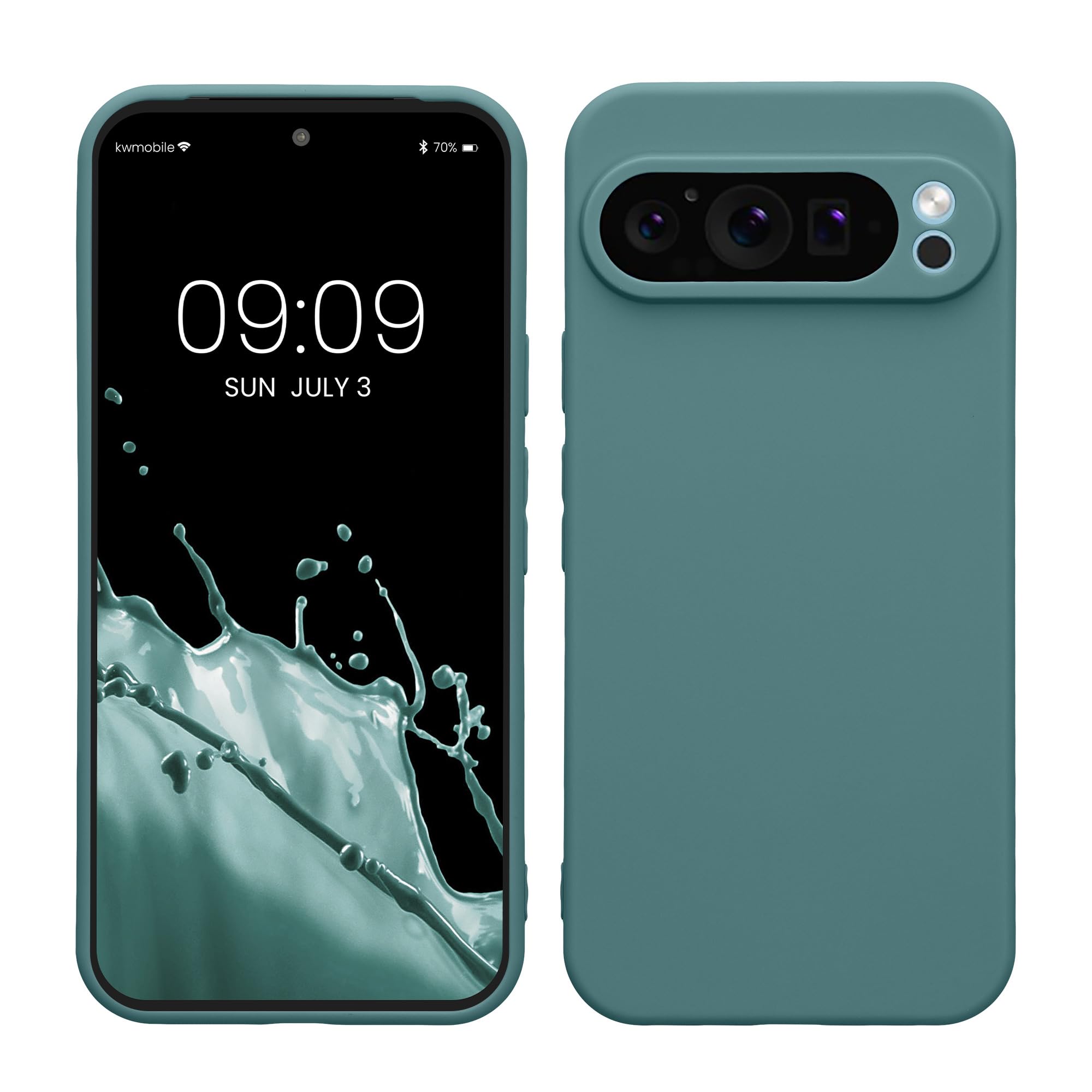 kwmobile Case Compatible with Google Pixel 9 Pro XL Case - Protective Slim TPU Phone Cover - Soft Matte Finish - Arctic Night