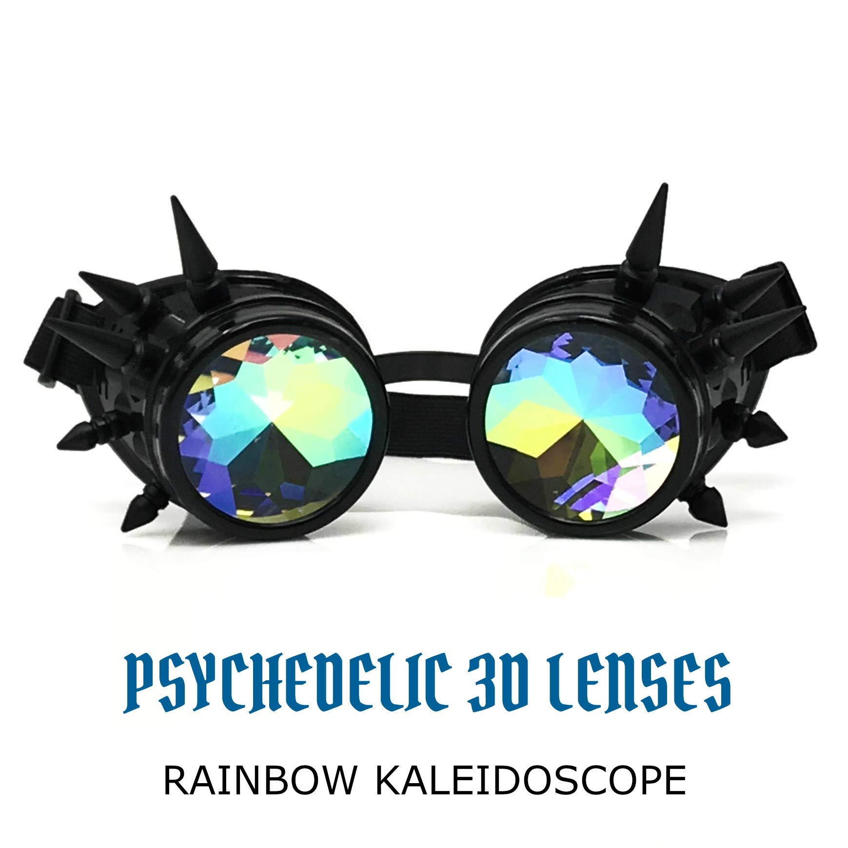 UMBRELLALABORATORY Crystal Rainbow Kaleidoscope Rave Glasses Steampunk Goggles outfits accessories