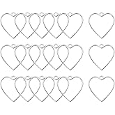 uxcell 36 Pcs Open Bezel, Heart Resin Bezels Pendants Open Back Bezels Metal Hollow Frame Charm for DIY Resin Crafts Earrings Jewelry Making, Silver