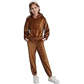 Adarl Girls 2 Piece Outfits Cozy Fleece Bear Ear Hoodie Sweatshirt & Sweatpants Set Fall Winter Warm Sweatsuit for Kids 6-14Y