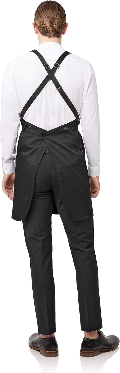 Chef Works mens Largo Bib Aprons, Black, 30.7 L x 37.8 W US: Clothing