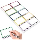 550 Pcs Name Tags Stickers, 3.5x2.25 inch Blank Name Labels Stickers, 10 Colors Double-line Nametags Name Tag Sticker for Kids, Classroom, School, Office, Conferences, Locker, School Supplies