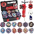 Daoyehsy Bey Battling Top Burst Launcher Game Set, 12 Spinning Tops Burst Gyros 3 Launchers with Storage Box Great Birthday Present for Boys Age 6 8 10+
