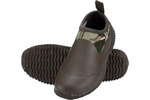 HISEA Unisex Waterproof Garden Shoes, Men's Rubber Rain Boots Women's Ankle Rain Shoes Neoprene Camp Booties Outdoor Slip-On Footwear for Gardening, Farming, Camping, Car Wash, Lawn Care and Yard Work