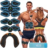 CUSUA Ab Stimulator Muscle Toner, Electric Abs Stimulator Abdominal, Body Control System, Body Control System Muscle Stimulator for Arms, Abdomen, Thighs and Buttocks (Blue)