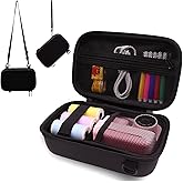 PLEAVEE Instant Print Film Camera Case for Kid Cameras & Digital Video Camera, Hard Storage Holder Organizer Bag Compatible with ESOXOFFORE/Dylanto/Anchioo/MINIBEAR and More (Black)