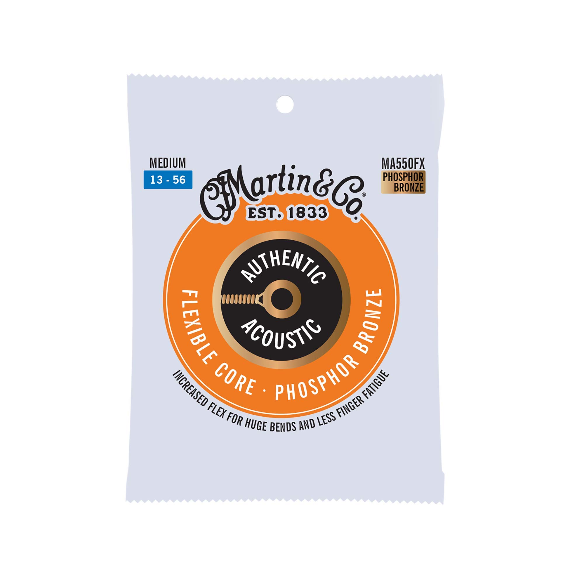 C.F Martin Guitar Authentic Acoustic Flexible Core MA550FX, 92/8 Phosphor Bronze, Medium Strings — image 1