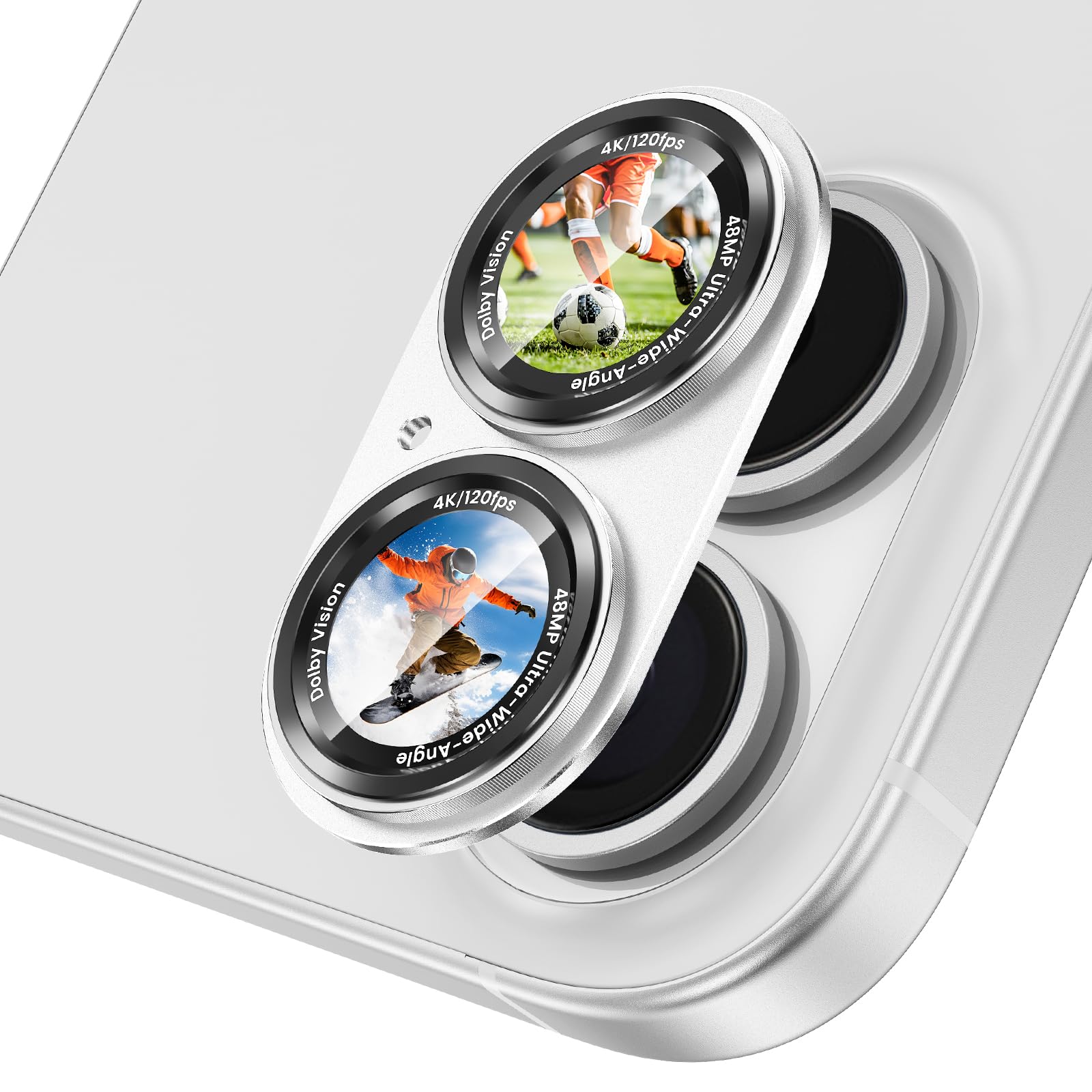 Goton Compatible for iPhone 17 & 16 & 16 Plus Camera Lens Protector, 1-Pack Aluminum Alloy Metal Cover with HD Tempered Glass, Pro Camera Style, Shatter-Resistant, Scratch-Proof, Case Friendly, Black