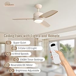 Sofucor 46 inch Ceiling Fans with Lights and