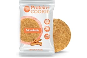 321GLŌ 321glo Protein+ Cookies | High Protein, Soft Baked Cookie with Collagen | 15g Protein | On the Go Snack for Men, Women, & Kids | 12 Pack (Snickerdoodle)