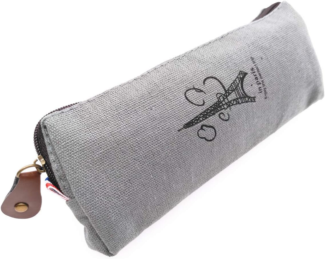 1 Pcs Vintage Paris Themed Canvas Pencil Cases Purse Pouches (Style3#)