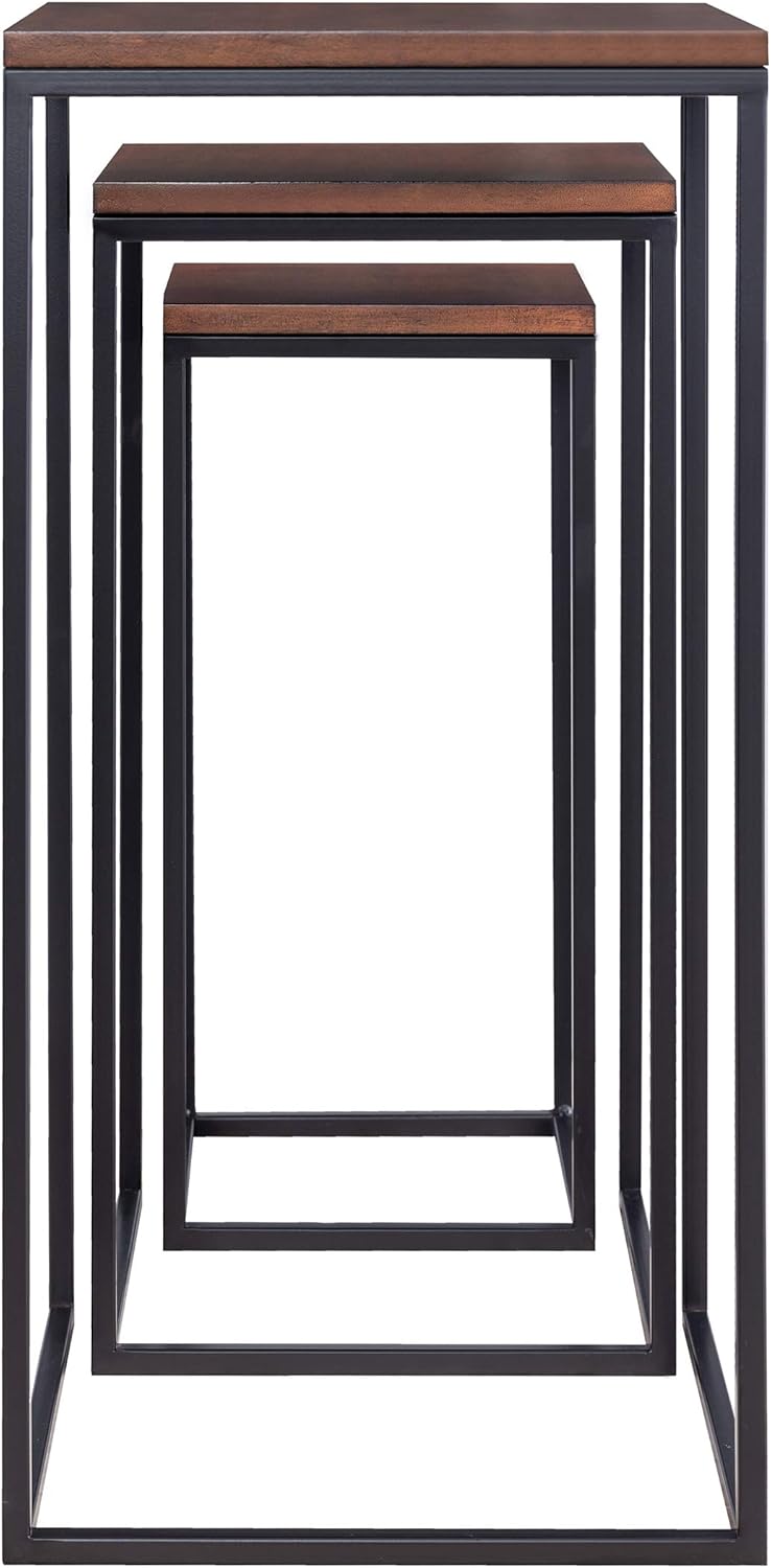 Southern Enterprises Martlane Nesting Tables, Black/Espresso: Furniture & Decor