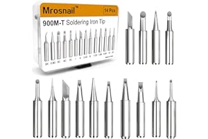 MROSNAIL 14PCS 900M-T Soldering Iron Tips Kit – Replacement Tips for HAKKO 936, 937, 907, Aoyue, Yihua, Atten, Quick and Other Soldering Stations – 900M-T Series Fine Point Tips for Electronics Repair