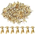 150pcs Paper Clips for Crafts, 0.17x0.31in Shiny Smooth Round Head Split Pins for Paper Crafts Brads Paper Fasteners for Scrapbooks Brass Fasteners for Cards Photo Walls Kids Craft (Gold)