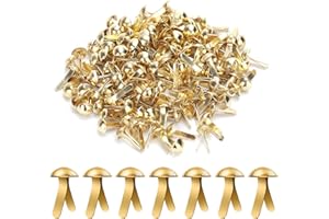 XIHIRCD 150pcs Paper Clips for Crafts, 0.17x0.31in Shiny Smooth Round Head Split Pins for Paper Crafts Brads Paper Fasteners for Scrapbooks Brass Fasteners for Cards Photo Walls Kids Craft (Gold)